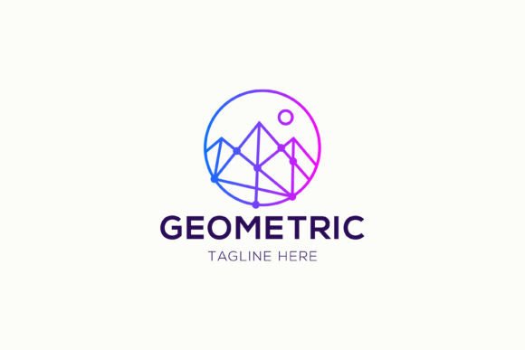 Abstract Geometric Mountain Logo Techno: A Modern Graphic Design Asset