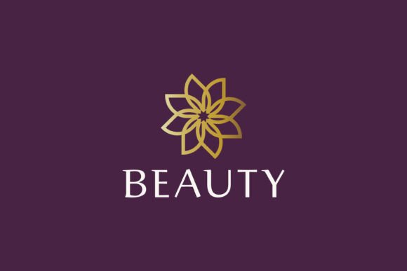 Abstract Linear Floral Logo Geometric Graphics for Handmade Creations