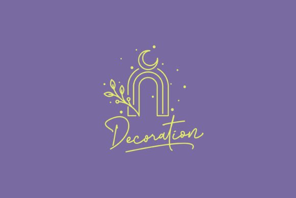 Archway Leaf Crescent Moon Linear Logo Graphics