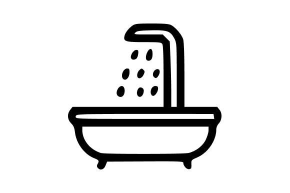 Bathtub with Faucet Outline: A Versatile Graphic for Local Branding