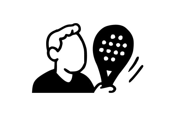 Black and White Padel Player Design: A Modern Graphic Asset for Content Creators