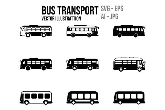 Bus Transportation Icon Vector Set for Branding and Design