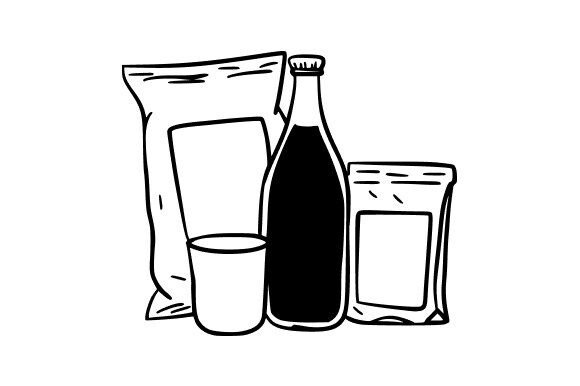 Cereal Box Outline Graphic for Crafting Projects