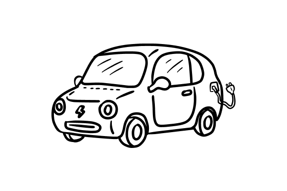 Compact City Car Illustration for Crafting and Design