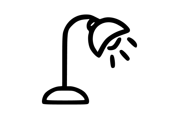 Desk Lamp Outline Vector for Crafting and Design