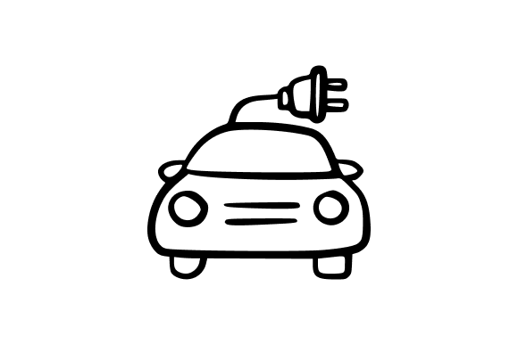 Electric Car with Plug Icon - A Modern Graphic for Content Publishing