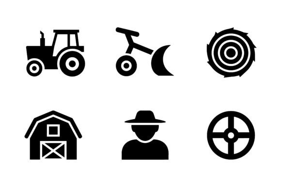 Farming Agriculture Icon Set EPS for Handmade Creations