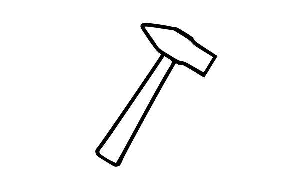 Hammer Tool Line Art Clip Art for Branding and Marketing