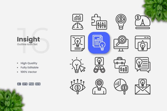 Insight Outline Icons for Modern Branding and Marketing Graphics