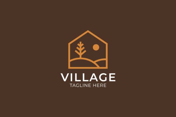 Logo House Village Nature Cottage Nature Graphics