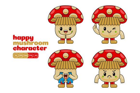 Mushroom Mascot Vector Pack 04 Review