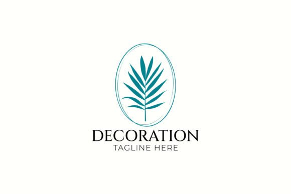 Palm Leaf Logo Decoration Minimalist for Logo Templates and Graphics
