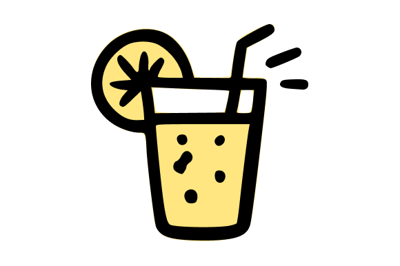 Refreshing Summer Drink with Lemon Illustration for Design Projects
