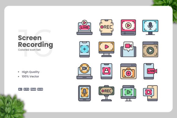 Screen Recording Colored Icons Review